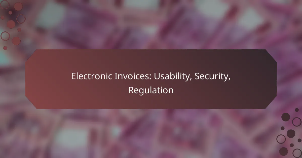 Electronic Invoices: Usability, Security, Regulation