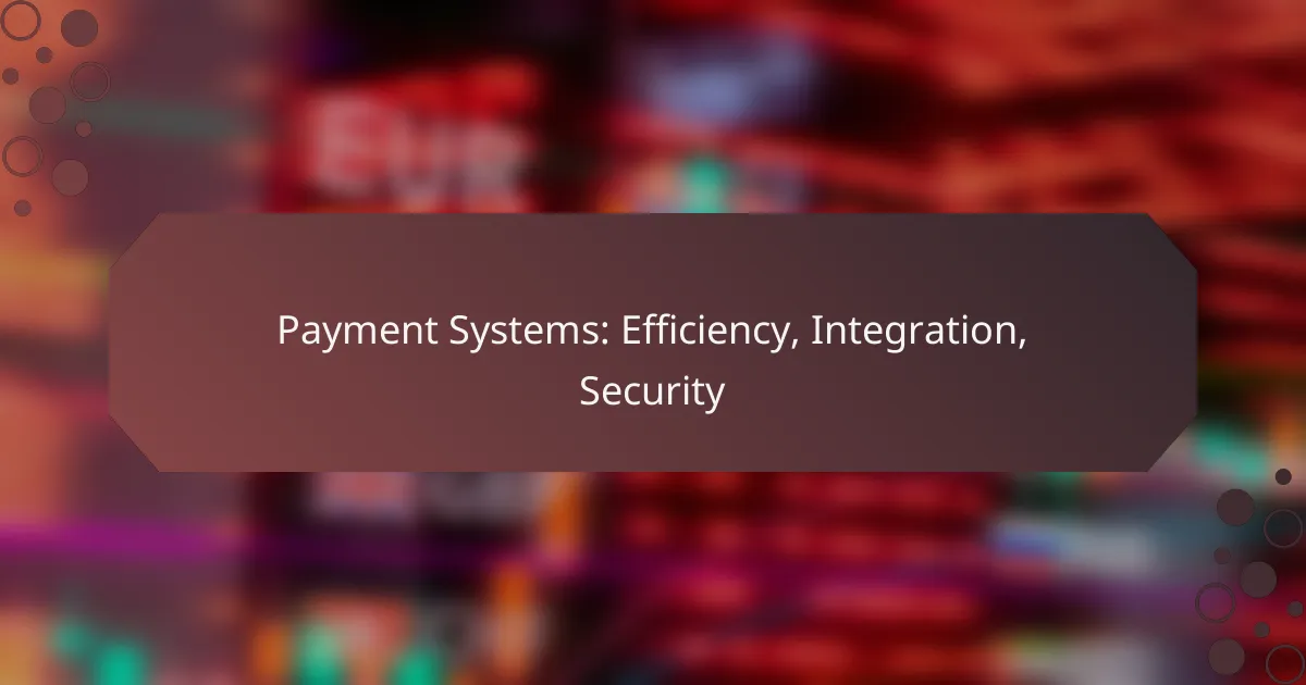 Payment Systems: Efficiency, Integration, Security