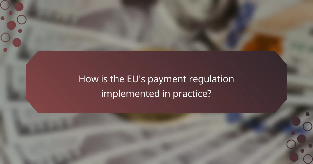 How is the EU's payment regulation implemented in practice?