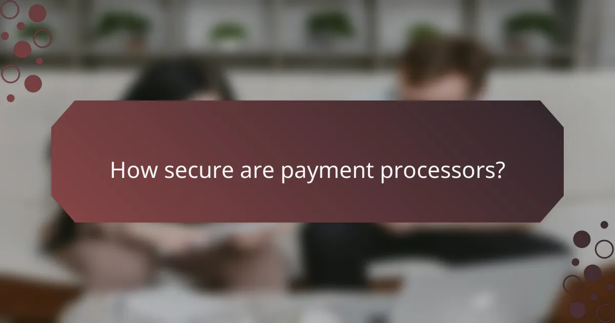 How secure are payment processors?