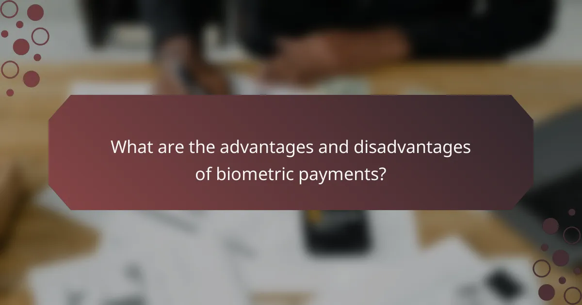 What are the advantages and disadvantages of biometric payments?