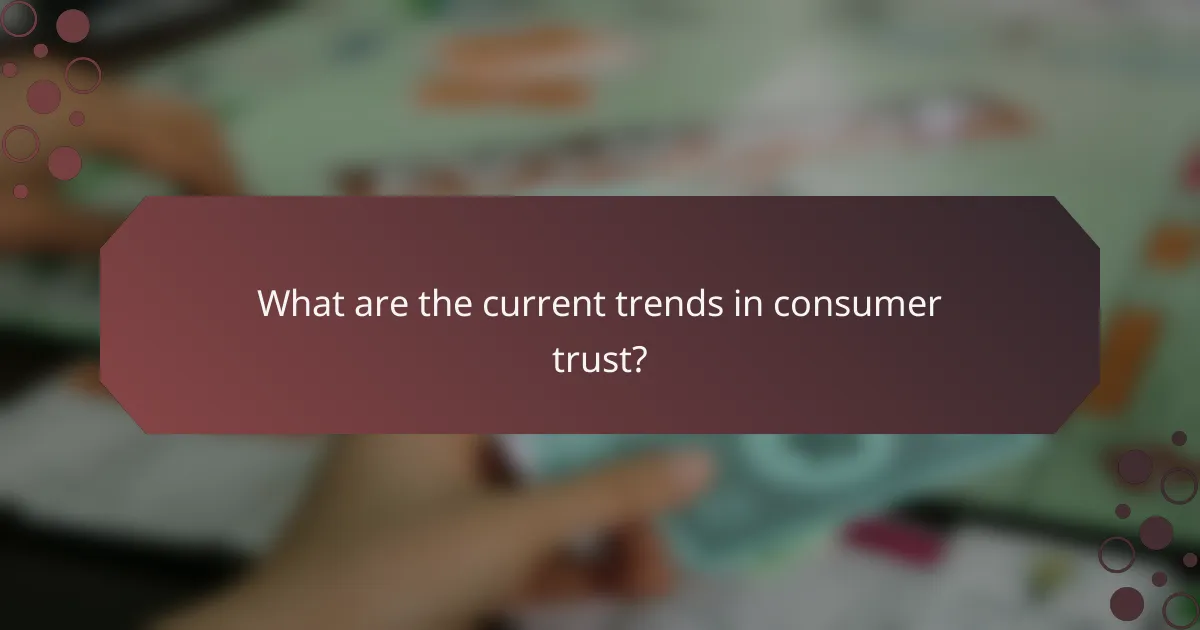 What are the current trends in consumer trust?