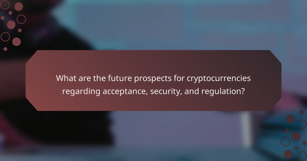 What are the future prospects for cryptocurrencies regarding acceptance, security, and regulation?