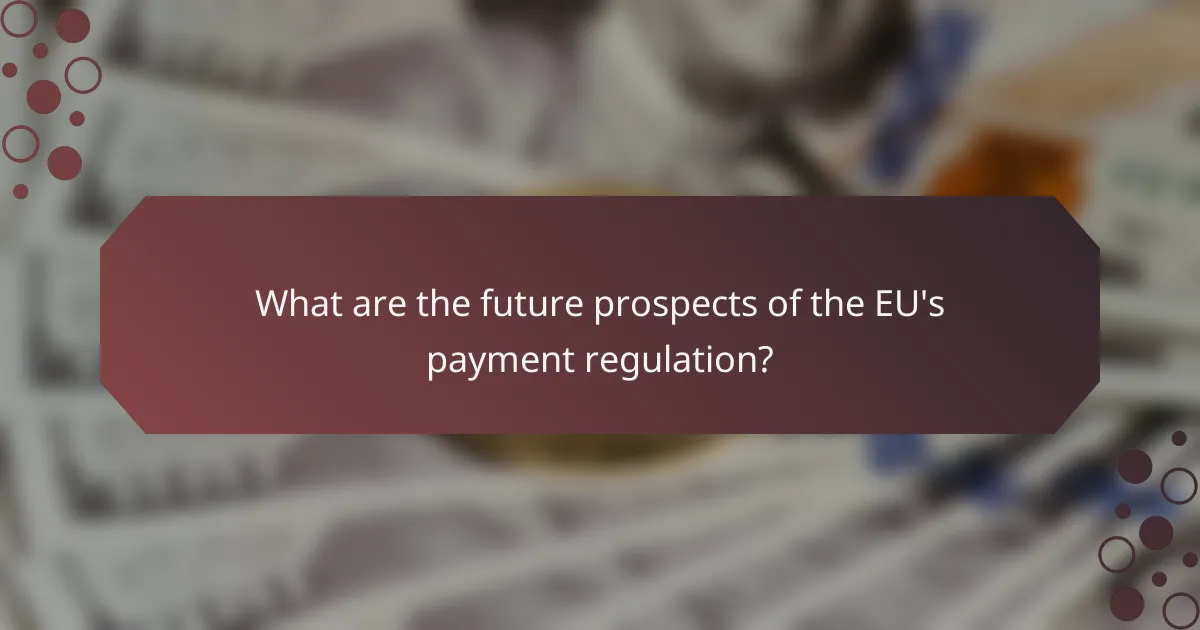 What are the future prospects of the EU's payment regulation?