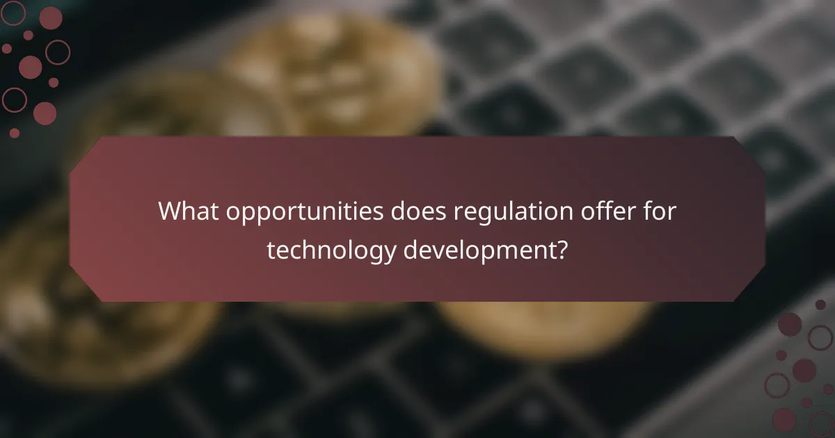 What opportunities does regulation offer for technology development?